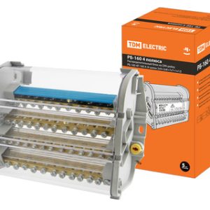 Распределительный блок на din рейку РБ 160 4П 160А (4 шины 2x9+2x8+7x7+1x12) tdm