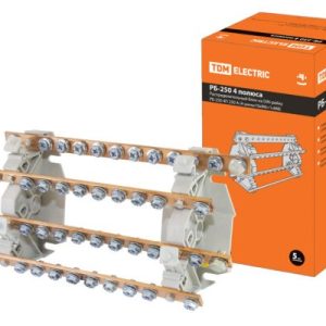 Распределительный блок на din рейку РБ 250 4П 250А (4 шины 10xm6+1хm8) tdm