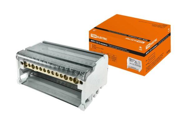 Модульный распределительный блок на din рейку МРБ 125 4П 125А 4х11 групп tdm