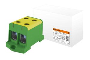 Клемма вводная силовая КВС 4 ввода 6 50 кв.мм. желтая/зеленая tdm