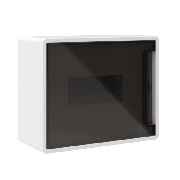 Dkc frame Щиток 8 мод настенный , белый, с тонированной дверцей, с 2 шинами pen на 6 и 8 отв. f08w1w