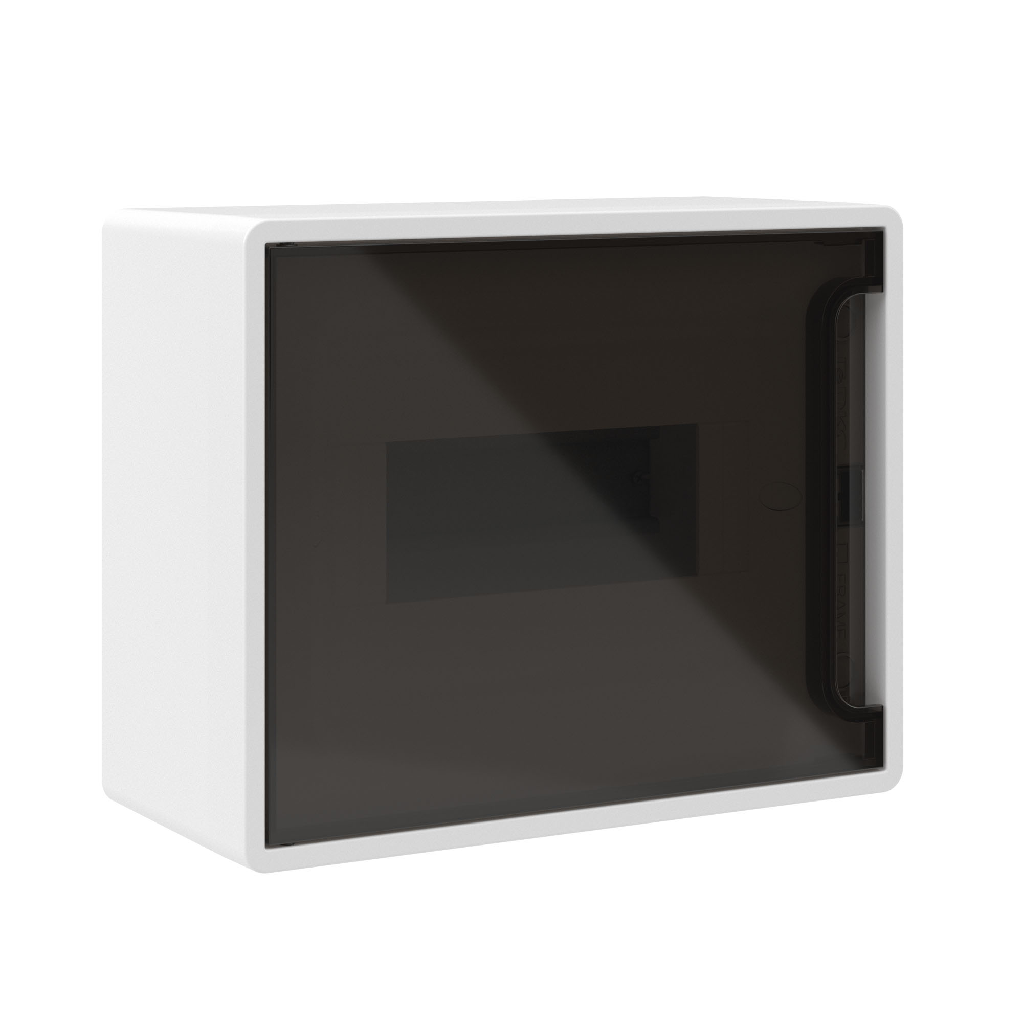 Dkc frame Щиток 8 мод настенный , белый, с тонированной дверцей, с 2 шинами pen на 6 и 8 отв. f08w1w