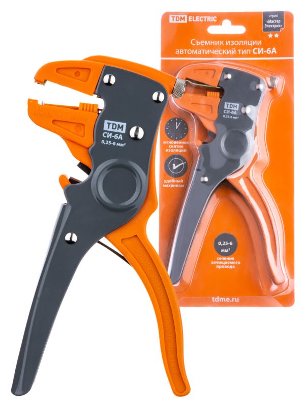 Съемник изоляции автоматический СИ 6А, сечение зачищаемого провода 0,25 6 мм "МастерЭлектрик" tdm