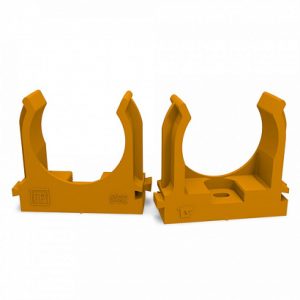 Крепеж клипса для труб для прямого монтажа оранжевая d32 мм (25шт/500шт уп/кор) Промрукав