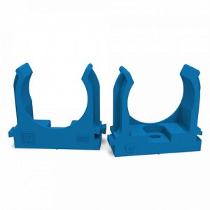 Крепеж клипса для труб для прямого монтажа синяя d32 мм (25шт/500шт уп/кор) Промрукав