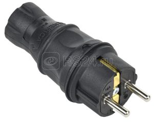 Iek generica Вилка прямая 16А ip44 черная evk20 016 01 44 k02 g