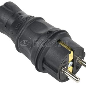 Iek generica Вилка прямая 16А ip44 черная evk20 016 01 44 k02 g