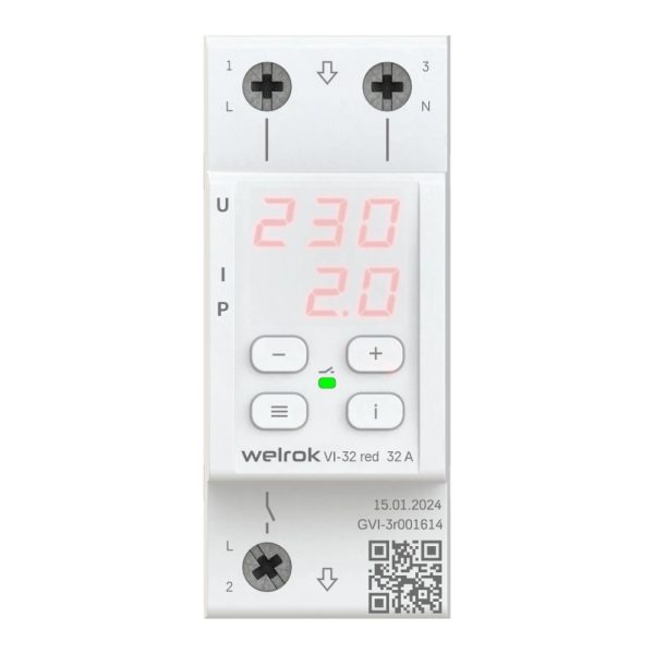 Реле напряжения с контролем тока welrok vi 32 red