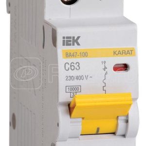 Iek karat Автоматический выключатель ВА 47 100 1Р 63А 10 кА х ка С mva40 1 063 c
