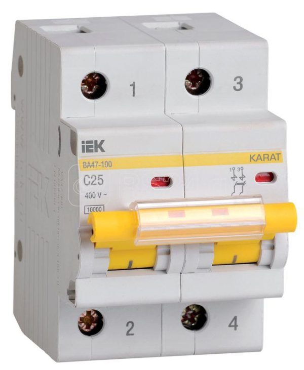 Iek karat Автоматический выключатель ВА 47 100 2Р 25А 10 кА х ка С mva40 2 025 c