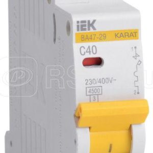 Iek karat Автоматический выключатель ВА47 29 1Р 40А 4,5кА х ка С mva20 1 040 c