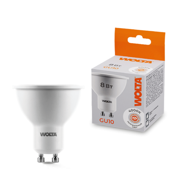 Светодиодная лампа wolta 25spar16 230 8gu10 8Вт 4000k gu10