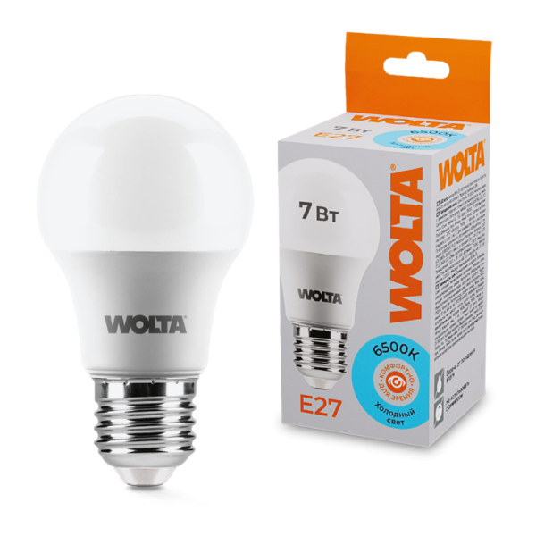 Светодиодная лампа wolta 25w55bl7e27 7Вт 6500К e27