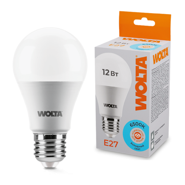 Светодиодная лампа wolta 25w60bl12e27 12Вт 6500К e27