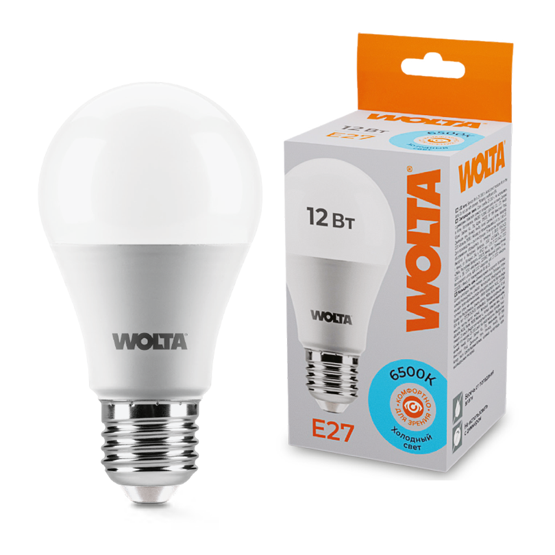 Светодиодная лампа wolta 25w60bl12e27 12Вт 6500К e27