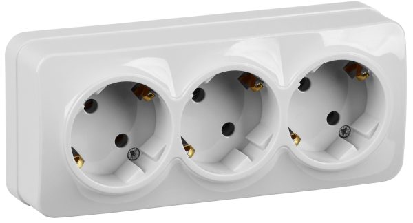 Iek glory РС23 3 ХБ Розет. 3 ая с з/к о/у 16А glory белый erh31 k01 16