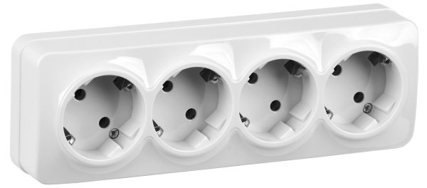 Iek glory РС24 3 ХБ Розет. 4 ая с з/к о/у 16А glory белый erh41 k01 16