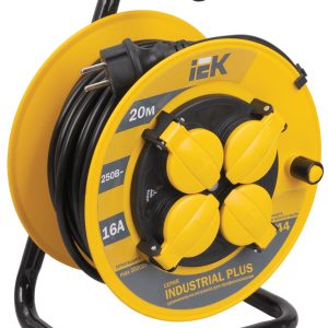 Iek industrial plus Катушка УК20 с т/з 4 места 2Р+pЕ/20метров 3х1,5мм2 ip44 industrial plus wkp15 16