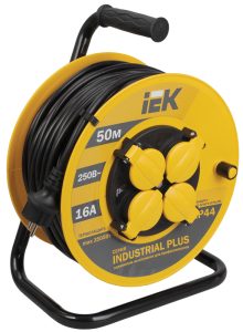Iek industrial plus Катушка УК50 с т/з 4 места 2Р+pЕ/50метров 3х1,5мм2 ip44 industrial plus wkp15 16