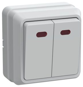 Iek oktava ВС20 2 1 ОБ Выключатель 2кл с инд. 10А (белый) evo21 k01 10 dc