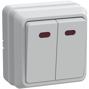 Iek oktava ВС20 2 1 ОБ Выключатель 2кл с инд. 10А (белый) evo21 k01 10 dc