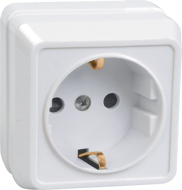 Iek oktava РС20 3 ОБ Розетка 1местн. c з/к 16А откр.уст. (белый) ero11 k01 16 dc