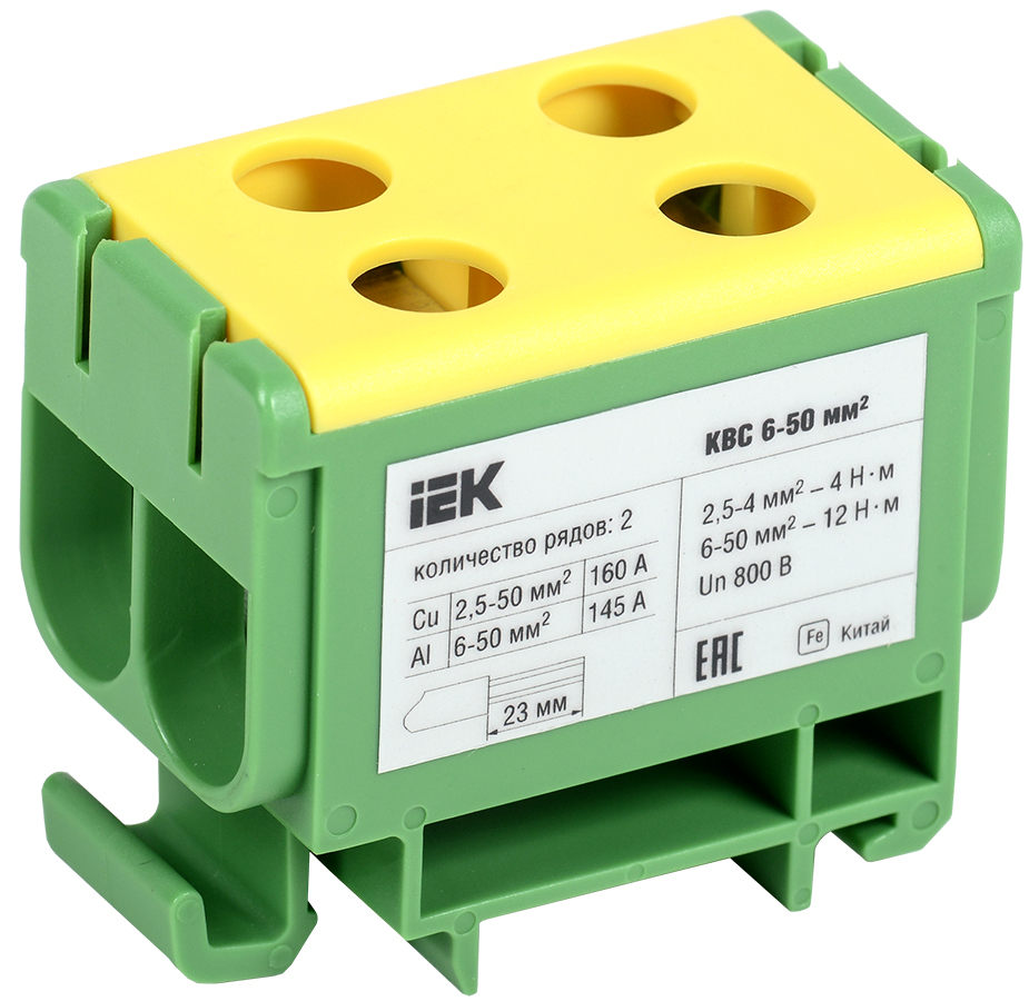 Iek Клемма вводная силовая КВС 6 50 кв.мм. 2 рядная pe yzn23 050 k52