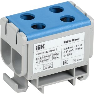 Iek Клемма вводная силовая КВС 6 50 кв.мм. 2 рядная синяя yzn13 050 k07