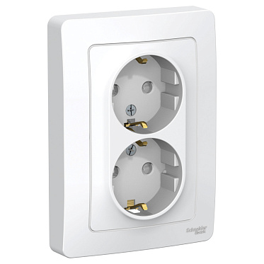 Blnrs001121 Розетка с/у 2 я з/к шт. 16А 250В, бел