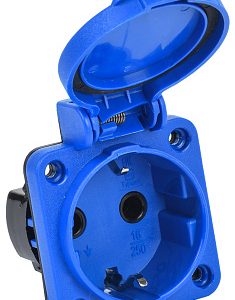 Iek РП12 3 розетка панельная 2Р+РЕ 16А з/к с кр. ip54 син. magnum psn71 016 3 2 54 k07