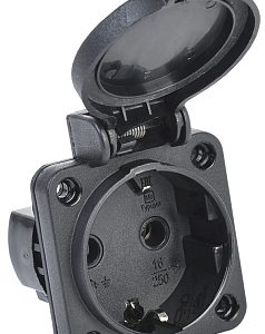 Iek РП14 3 розетка панельная 2Р+РЕ 16А з/к с кр. ip54 черн. magnum psn71 016 3 2 54 k02