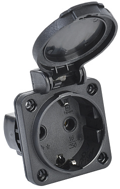 Iek РП14 3 розетка панельная 2Р+РЕ 16А з/к с кр. ip54 черн. magnum psn71 016 3 2 54 k02