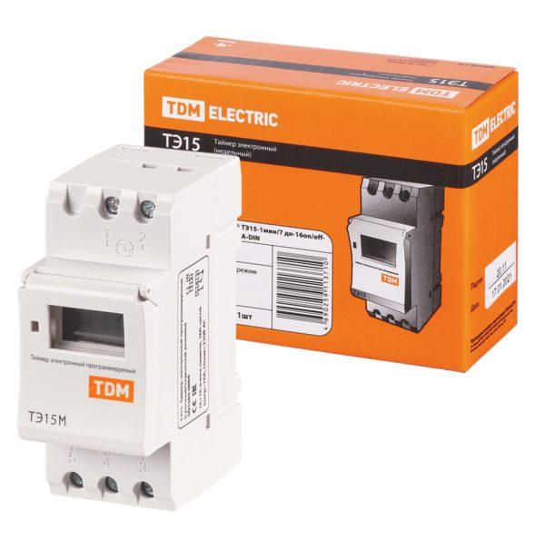 Таймер электронный на din рейку ТЭ15М 1мин/7дн 32on/off 30А din tdm