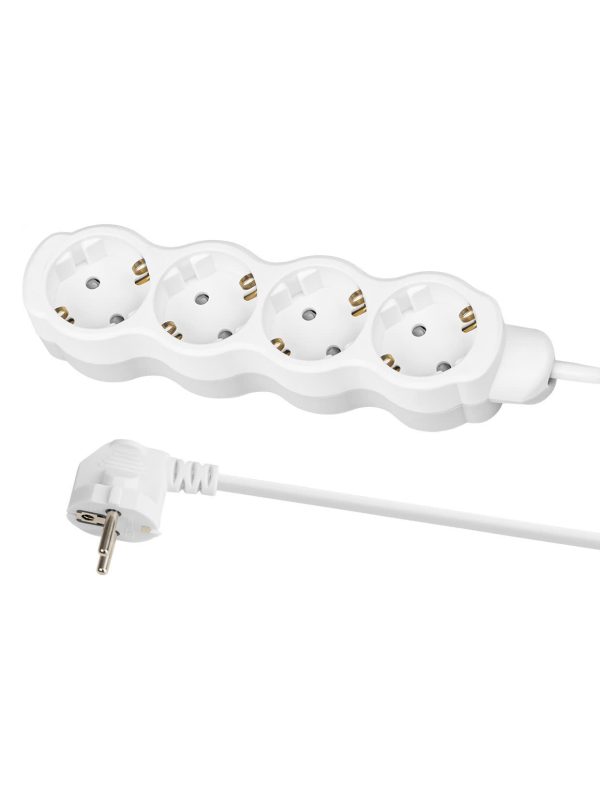 Удлинитель бытовой "Люкс" 4 гнезда, 3 м, с/з, с з/ш, ПВС 3х1 мм2, 16 А, 250 В, 3500 Вт tdm У1 43053