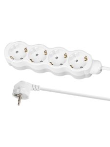 Удлинитель бытовой "Люкс" 4 гнезда, 5 м, с/з, с з/ш, ПВС 3х1 мм2, 16 А, 250 В, 3500 Вт tdm У1 43053