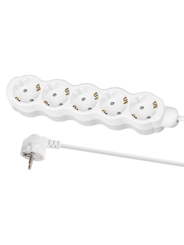 Удлинитель бытовой "Люкс" 5 гнезд, 5 м, с/з, с з/ш, ПВС 3х1 мм2, 16 А, 250 В, 3500 Вт tdm У1 53054