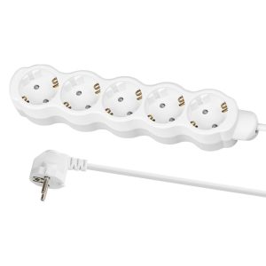 Удлинитель бытовой "Люкс" 5 гнезд, 5 м, с/з, с з/ш, ПВС 3х1,5 мм2, 16 А, 250 В, 3700 Вт tdm У1 63173