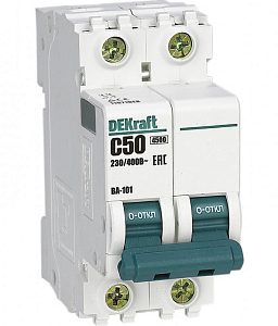 Dekraft Автоматический выключатель 2Р 50А х ка c ВА 101 4,5кА 11071dek