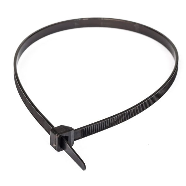 Хомут стяжка кабельная нейлоновая 2,5х200 мм черная (100 шт/25000 шт уп/кор) Промрукав