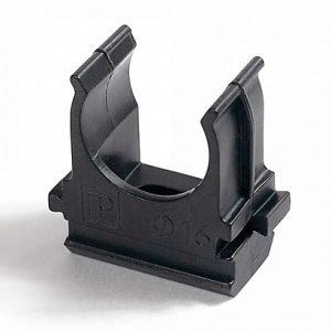 Крепёж клипса для труб Полистирол черная d16 мм (100шт/2000шт уп/кор) Промрукав