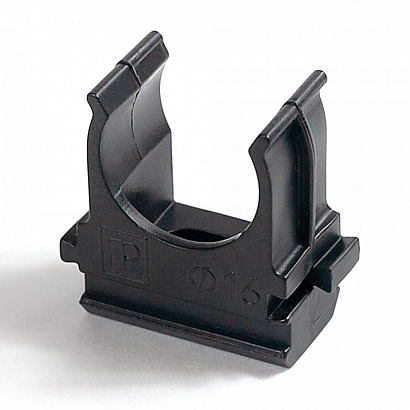 Крепёж клипса для труб Полистирол черная d16 мм (100шт/2000шт уп/кор) Промрукав