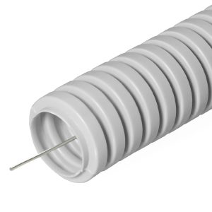 Труба гофрированная ПВХ серая с/з d20 мм (50м/3600м уп/пал) Строитель