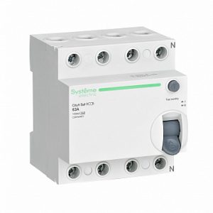 Systeme electric city9 set Выключатель дифференциального тока (ВДТ) 63А 4p 100мА Тип ac 400В se c9r5