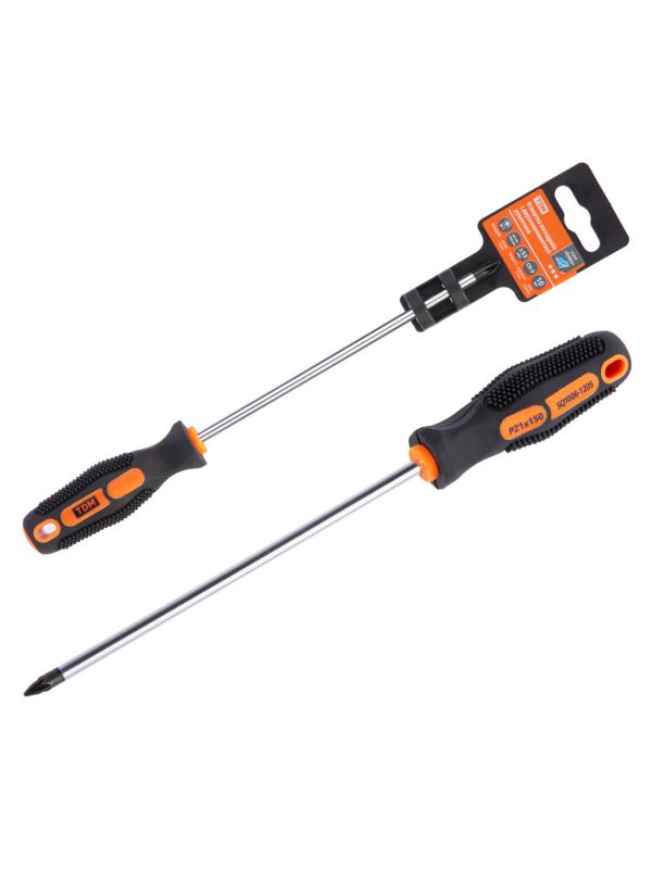 Отвертка позидрайв двухкомпонентная, cr v тип pz1x150, серия "Алмаз" tdm