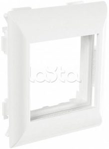 Суппорт с рамкой на 1 пост (45х45) в профиль для кабельных каналов 100х50, 105х50