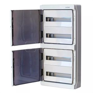 Щиток настенный с дверцей 72 мод.,ip65, серый, с клеммным блоком 63А ДКС