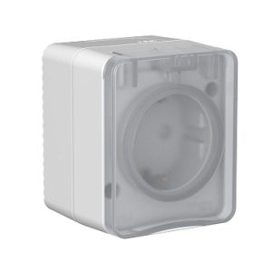 Systeme electric atlasdesign profi54 Наруж Серый Розетка с/з со шт. 16А 250В se atn543045