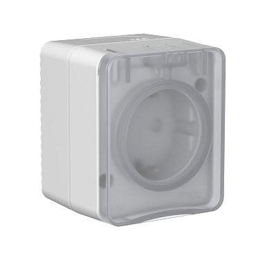 Systeme electric atlasdesign profi54 Наруж Серый Розетка с/з со шт. 16А 250В se atn543045