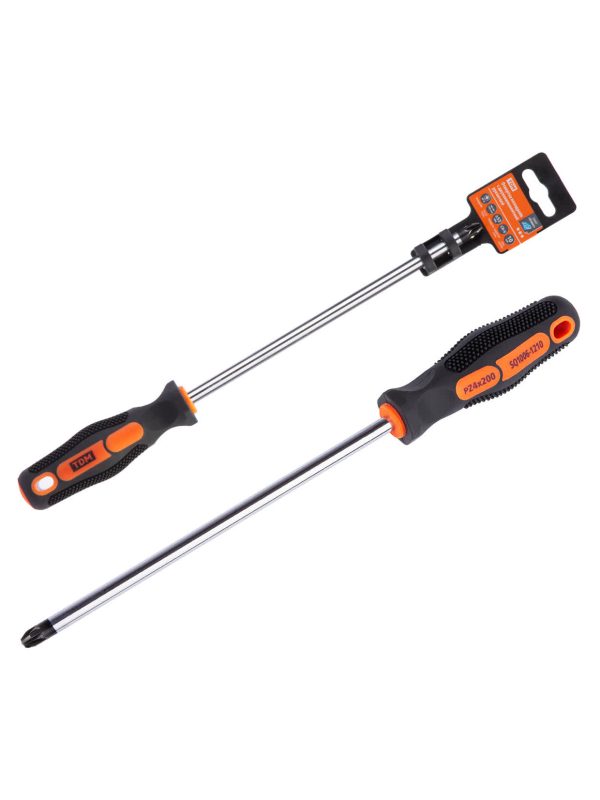 Отвертка позидрайв двухкомпонентная, cr v тип pz4x200, серия "Алмаз" tdm