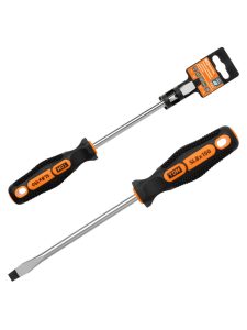 Отвертка шлицевая двухкомпонентная, cr v тип sl8.0x150, серия "Алмаз" tdm